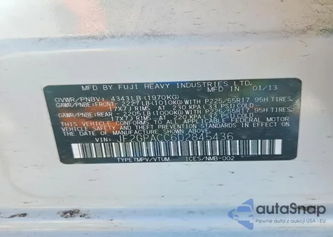 2013 Subaru Xv Crosstrek 2.0 Premium from USA, damaged, VIN JF2GPACC6D2845436